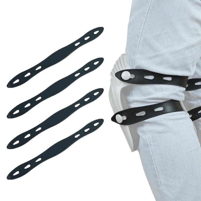 KUNN Rubber Straps for Knee Pads, Replacement Straps for Knee Pads, Set of 4, Black - Image 1